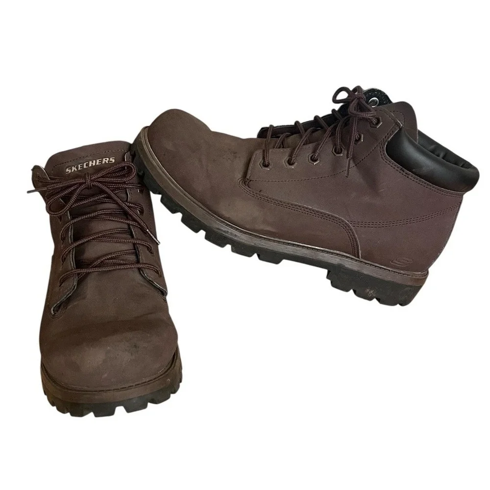 Skechers Boots Men's Size 12 Chocolate Brown Toric Amado Lug Sole Streetwear Y2K